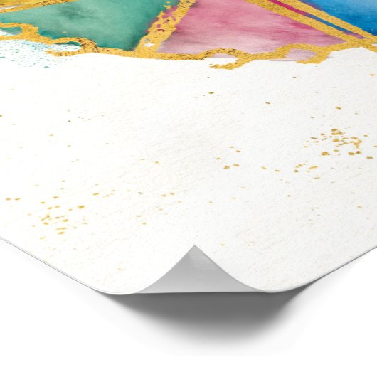 Ga uw eigen wegcitaat met gekleurde kompas poster (Hoek)