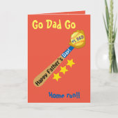 Ga vader weg Happy Vaderdag Baseball homerun Kaart (Voorkant)