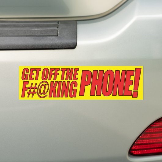 Ga van de (gele) Bumpersticker F#@king van de Tele (Op auto)