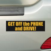Ga van de telefoon en de Aandrijving af! Bumpersticker (Op auto)