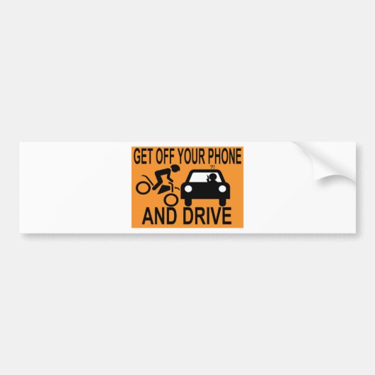 Ga van je telefoon en station af bumpersticker (Voorkant)