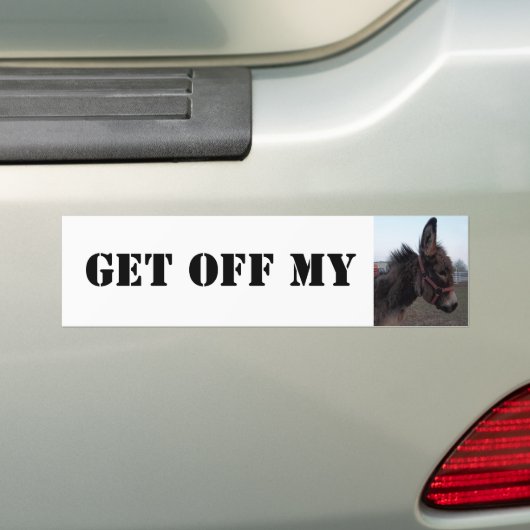 Ga van mijn Donkey af! Bumpersticker (Op auto)