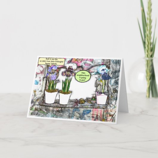 "Ga van mijn gazon af!" Grappig ouder worden verja Kaart (Voorkant)