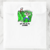 ga van mijn gazon af ronde sticker (Tas)