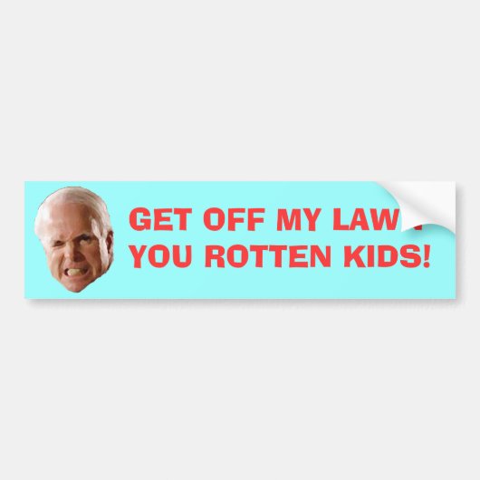 GA VAN MIJN GRAS AF, ROTJONGENS! BUMPERSTICKER (Voorkant)