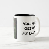 Ga van mijn gras af tweekleurige koffiemok (Voorkant rechts)