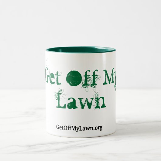 Ga van mijn tuin af! tweekleurige koffiemok (Center)