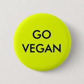 Ga Vegan badge. Ronde Button 5,7 Cm (Voorkant)