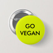 Ga Vegan badge. Ronde Button 5,7 Cm (Voorkant /achterkant)