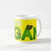 Ga Vegan Bright Yellow en Green Koffiemok (Voorkant rechts)