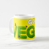 Ga Vegan Bright Yellow en Green Koffiemok (Voorkant links)