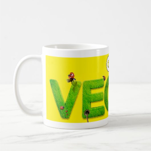 Ga Vegan Bright Yellow en Green Koffiemok (Links)