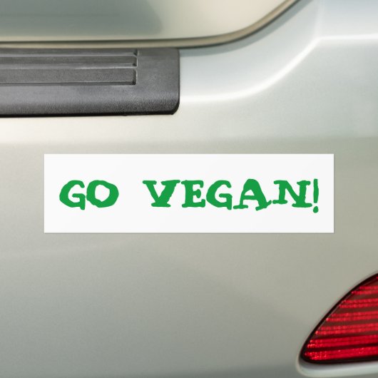 GA VEGAN! BUMPERSTICKER (Op auto)