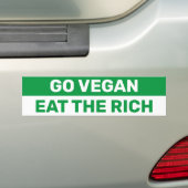 Ga Vegan Eat the Rich Bumpersticker (Op auto)