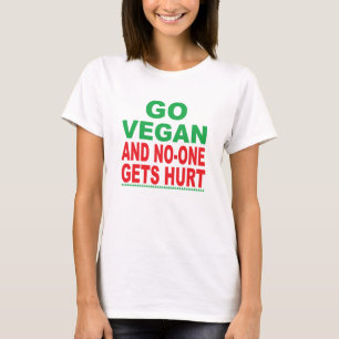 Ga Vegan en no-one krijgen Hurt Damt-Shirt T-shirt