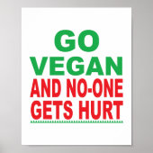 Ga Vegan en no-one krijgen Hurt, Vegan Poster (Voorkant)