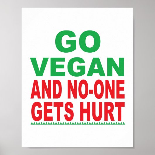 Ga Vegan en no-one krijgen Hurt, Vegan Poster (Voorkant)