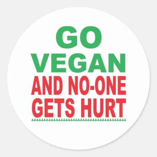 Ga Vegan en no-one krijgen Hurt, Vegan Ronde Sticker (Voorkant)