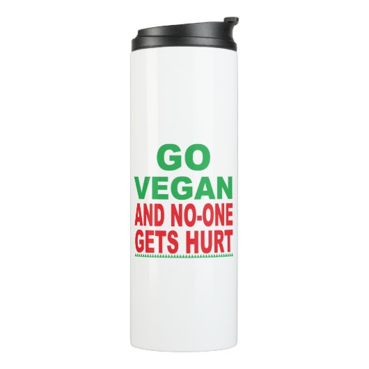 Ga Vegan en no-one krijgt Hurt Thermosbeker (Gedraaid links)