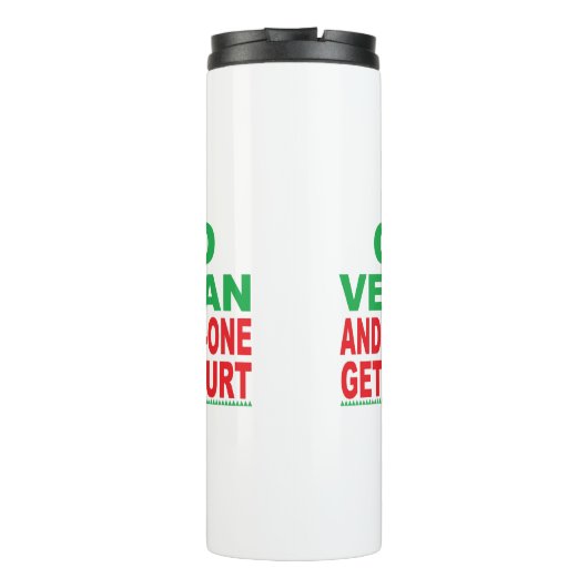 Ga Vegan en no-one krijgt Hurt Thermosbeker (Achterkant)