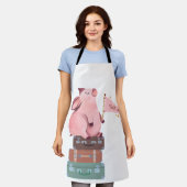 Ga Vegan met Cute Pink Pig Schort (Gedragen)