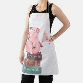 Ga Vegan met Cute Pink Pig Schort (Insitu)
