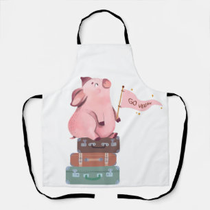 Ga Vegan met Cute Pink Pig Schort