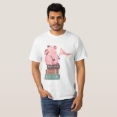 Ga Vegan met Cute Pink Pig T-shirt (Voorkant volledig)