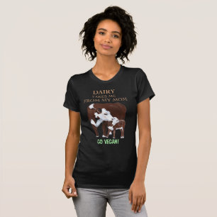 Ga Vegan Moeder Cow en Calf Tshirt