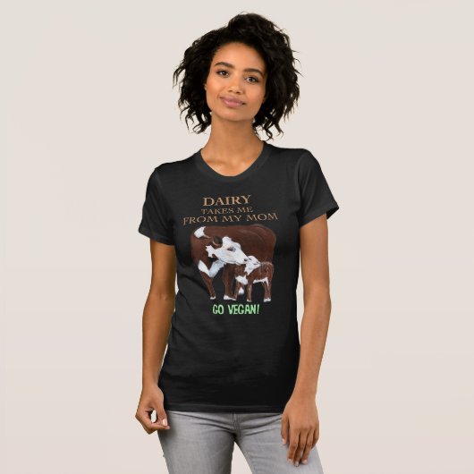 Ga Vegan Moeder Cow en Calf Tshirt (Voorkant volledig)