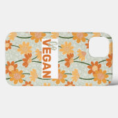 Ga vegan! retro muted 1970s bloemen Case-Mate iPhone case (Achterkant (horizontaal))