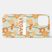 Ga vegan!  retro muted 1970s bloemen Case-Mate iPhone case (Achterkant (horizontaal))