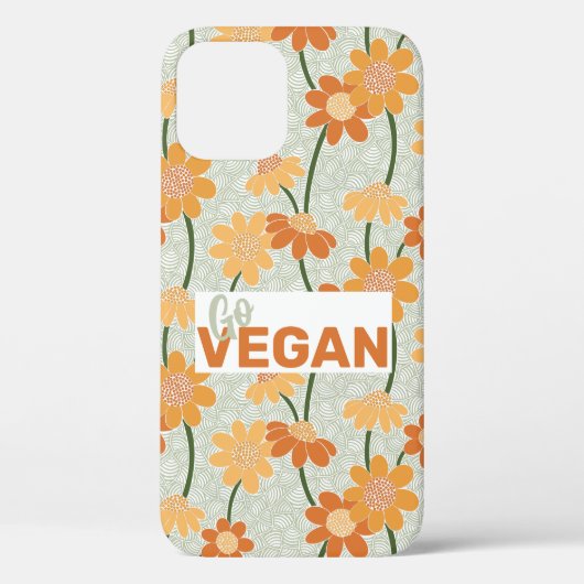 Ga vegan!  retro muted 1970s bloemen Case-Mate iPhone case (Achterkant)