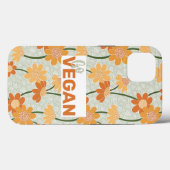 Ga vegan!  retro muted 1970s bloemen Case-Mate iPhone case (Achterkant (horizontaal))