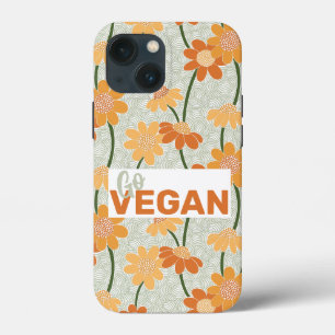 Ga vegan! retro muted 1970s bloemen Case-Mate iPhone case