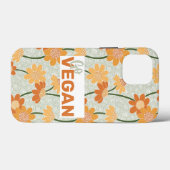 Ga vegan!  retro muted 1970s bloemen Case-Mate iPhone case (Achterkant (horizontaal))