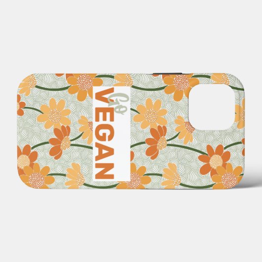 Ga vegan!  retro muted 1970s bloemen Case-Mate iPhone case (Achterkant (horizontaal))