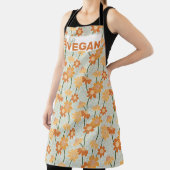 Ga vegan! retro muted 1970s bloemen schort (Insitu)