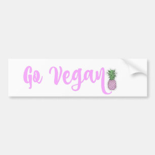 GA VEGAN roze anananasslebumper sticker