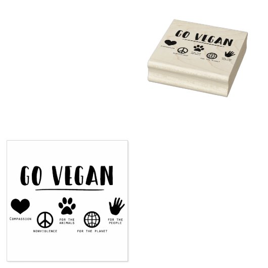 Ga Vegan Rubberstempel (Gestempeld)