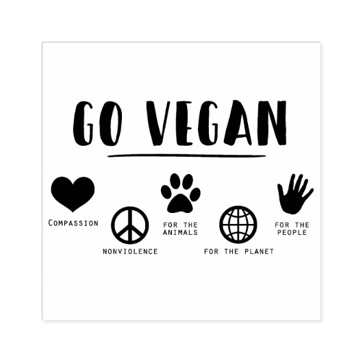 Ga Vegan Rubberstempel (Afrduk)