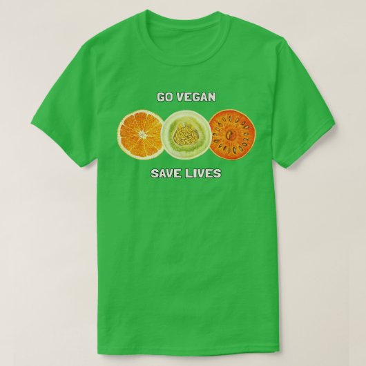 Ga Vegan Save Lives T-shirt (Design voorkant)