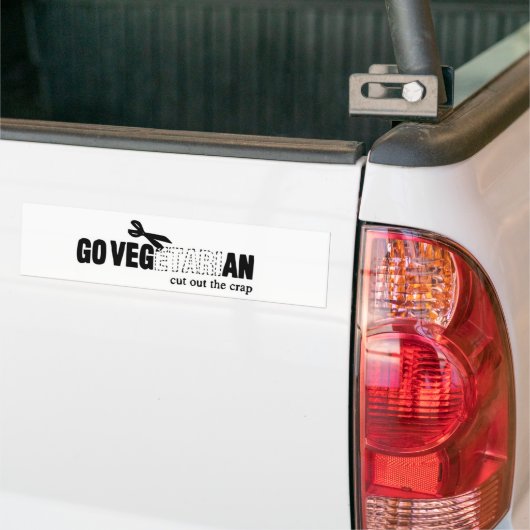 Ga Vegan — "Snijd de krap uit" Bumpersticker (Op Truck)