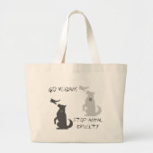 Ga Vegan...stop dierenmishandeling! Grote Tote Bag (Voorkant)