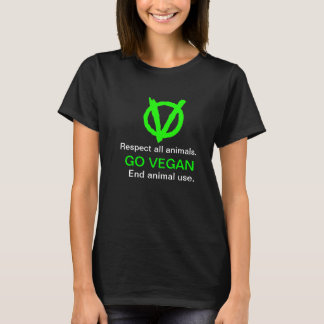GA VEGAN! Toon de logo van de Vegan Revolution! T-shirt