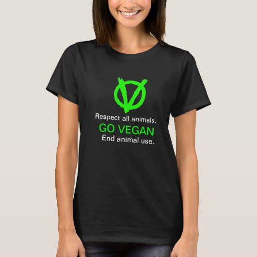 GA VEGAN! Toon de logo van de Vegan Revolution! T-shirt (Voorkant)