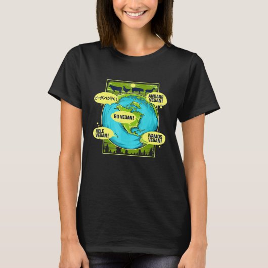 Ga Vegan Worldwide T-shirt (Voorkant)