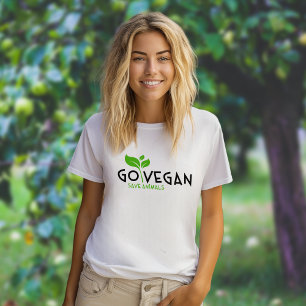 Ga veganistisch, red dieren, groen activisme t-shirt