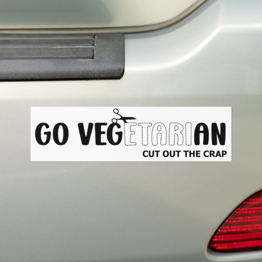 Ga Vegetarisch Bumpersticker (Op auto)