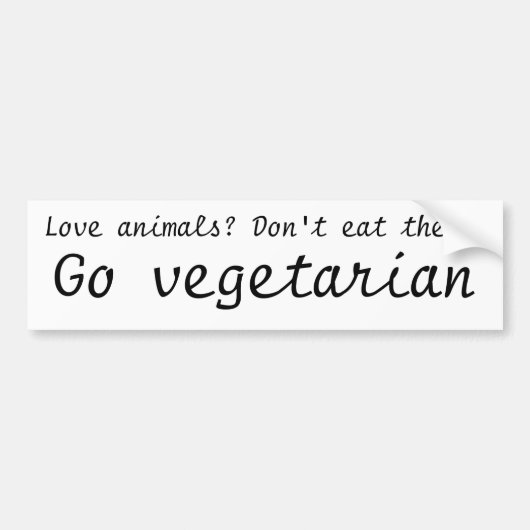 Ga vegetarische bumper sticker (Voorkant)